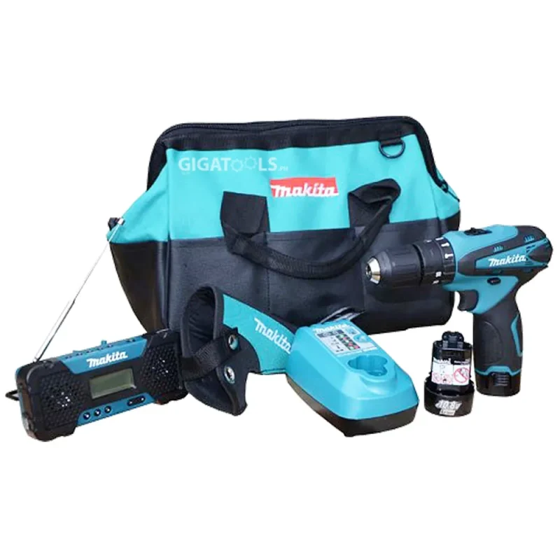 makita 10 8v li ion hammer drill am fm radio combo kit 3 8