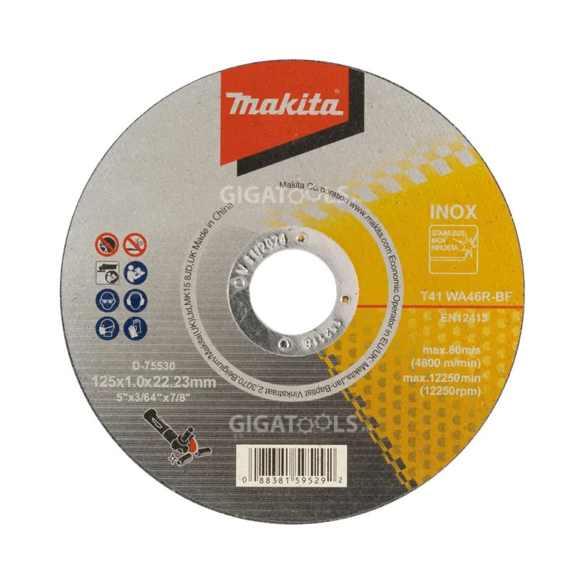 makita 125mm cutting disc for stainless steel high performance inox tool