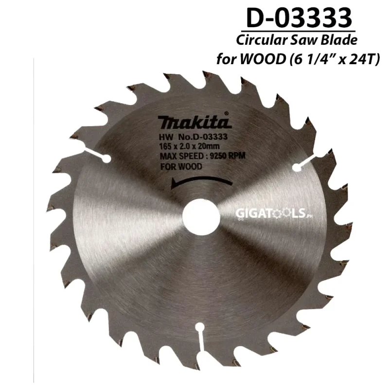 makita 165mm tct circular saw blade 24t wood cutting