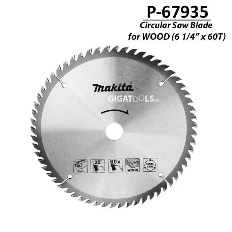 makita 165mm tct circular saw blade 60t for wood