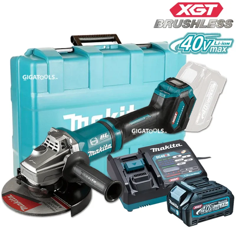 makita 180mm 40v xgt cordless angle grinder kit 7 brushless large trigger switch