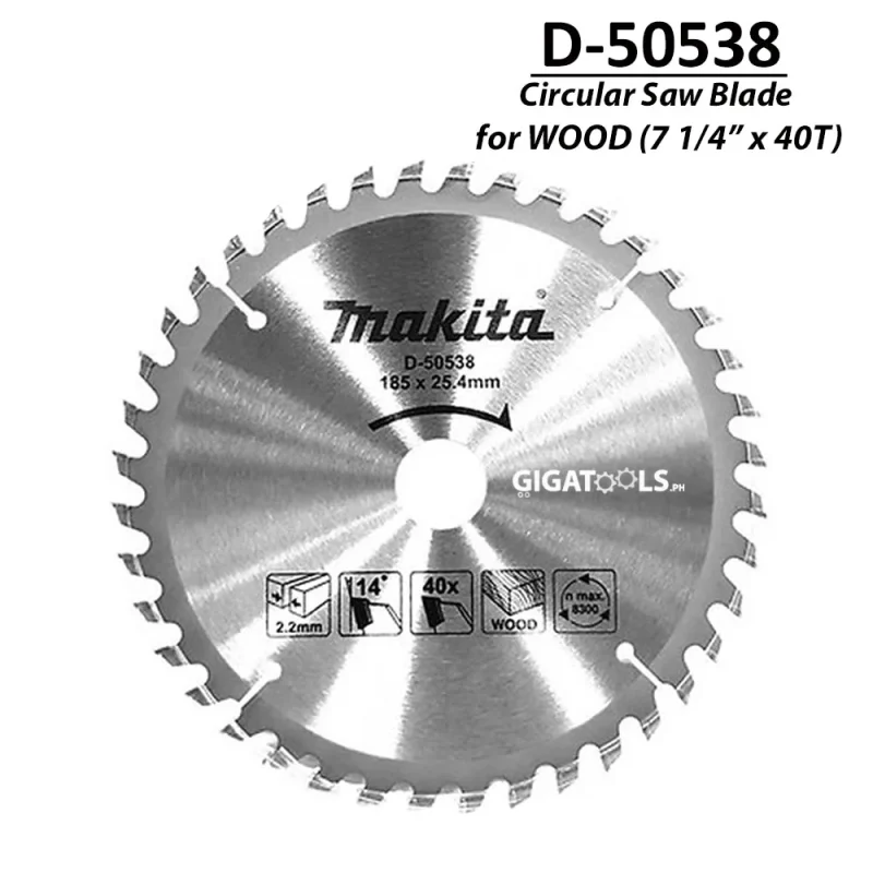 makita 185mm tct circular saw blade 40t for wood 7 1 4