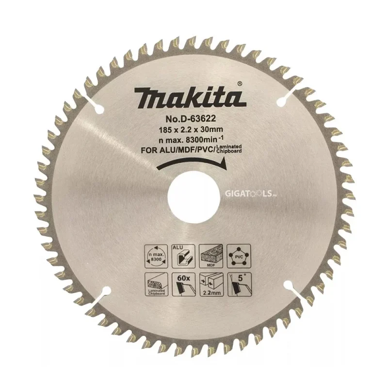 makita 185mm tct saw blade 60t multi purpose cutting