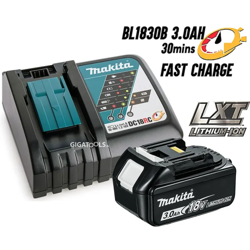 makita 18v lxt charger 3 0ah battery set