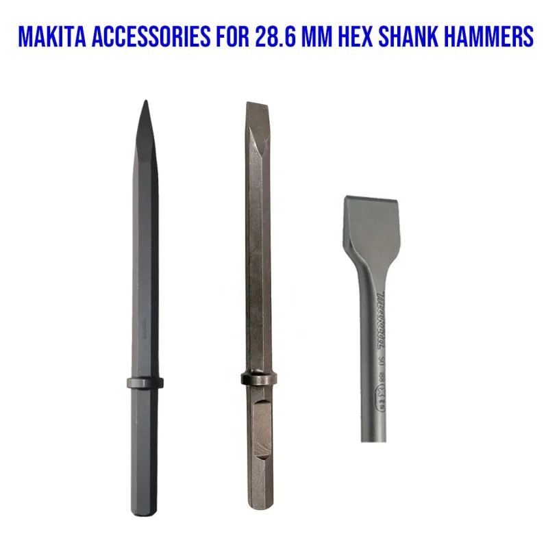 makita 28 6mm hex shank chisel set for hammers