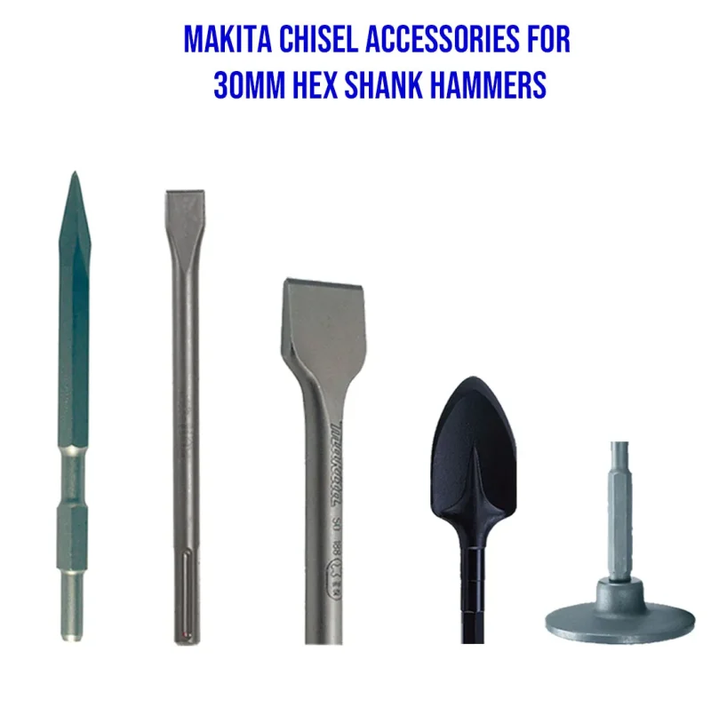 makita 30mm hex shank chisel set for hammers