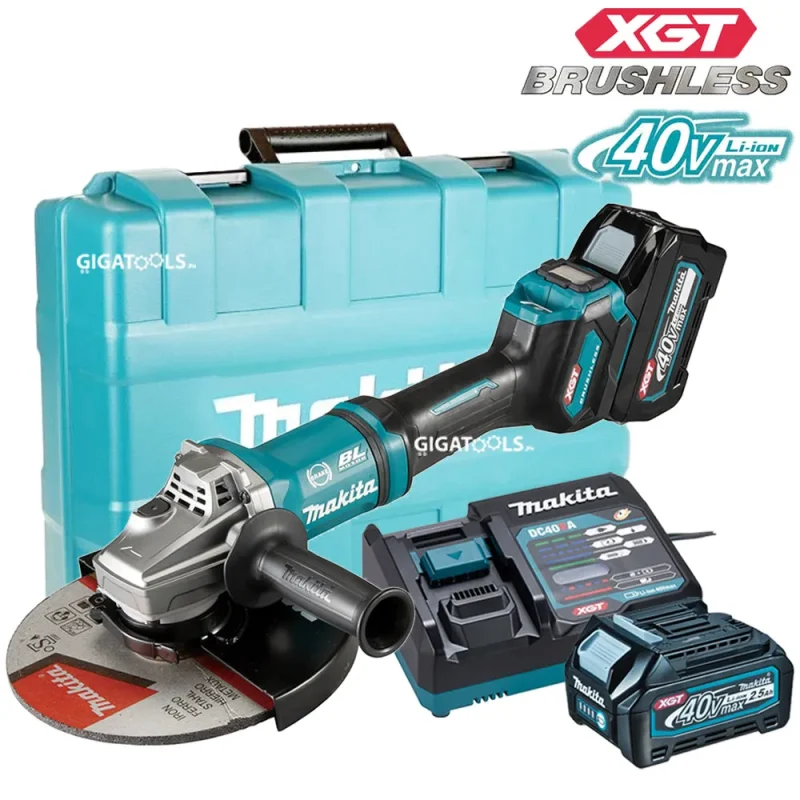 makita 40v xgt 180mm brushless angle grinder kit 9 large trigger switch