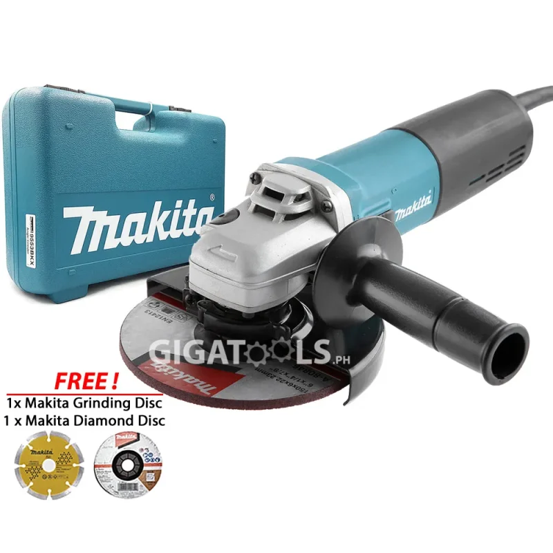 makita 9553bkx 100mm 710w angle grinder w hard case