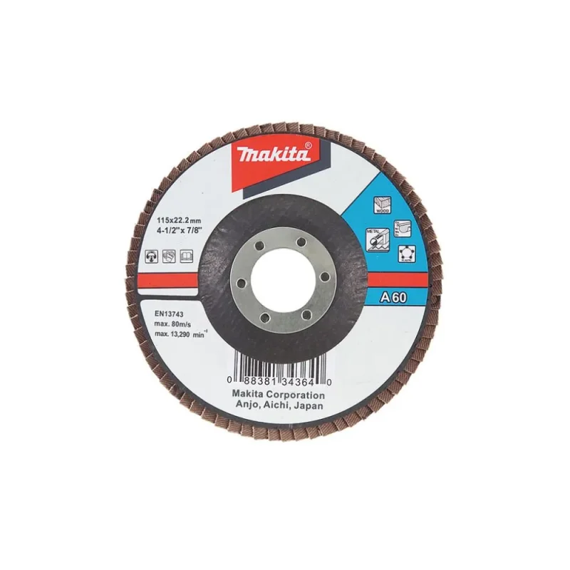 makita heavy duty aluminum oxide flap disc for industrial use