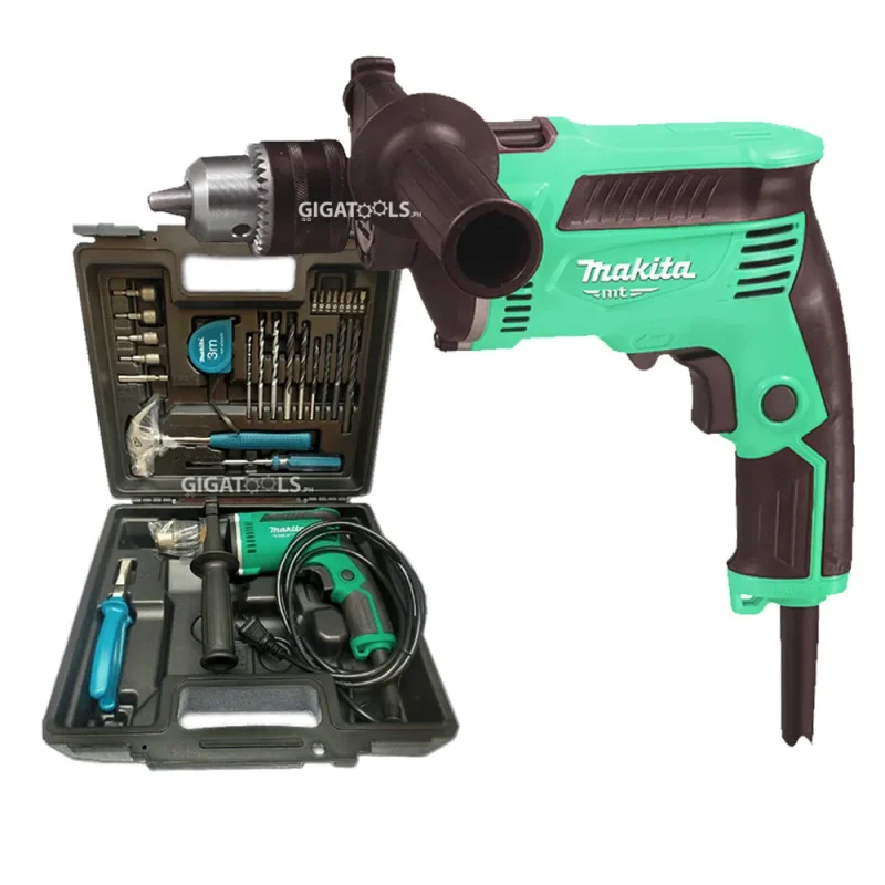 makita m8103kx2m 13mm hammer drill kit 430w