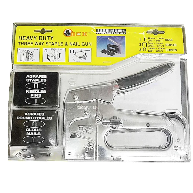 orex heavy duty 3 way staple nail gun 68 714 718