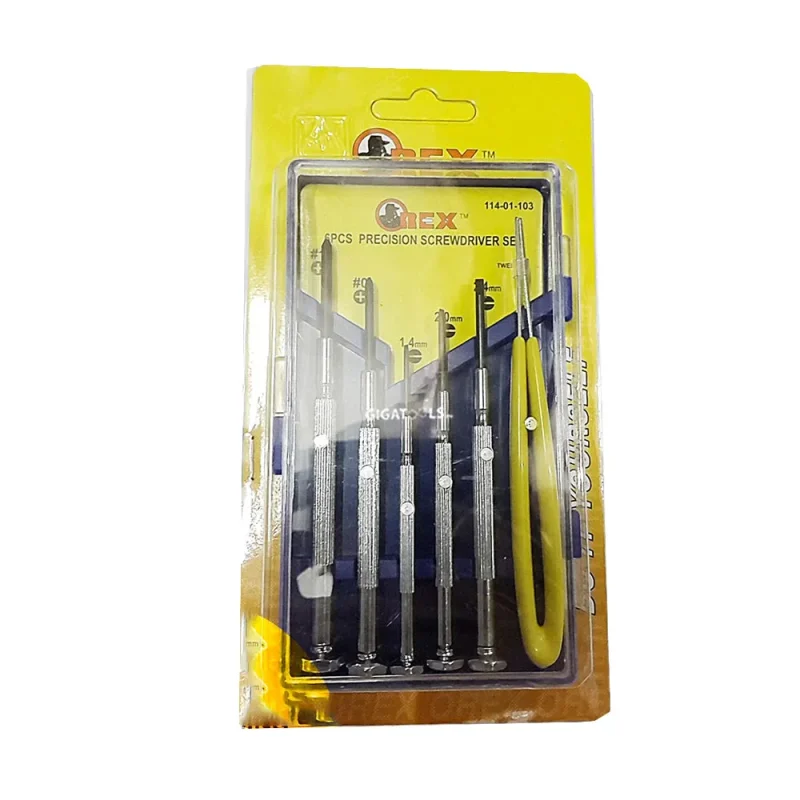 precision screwdriver set with tweezers 6pcs