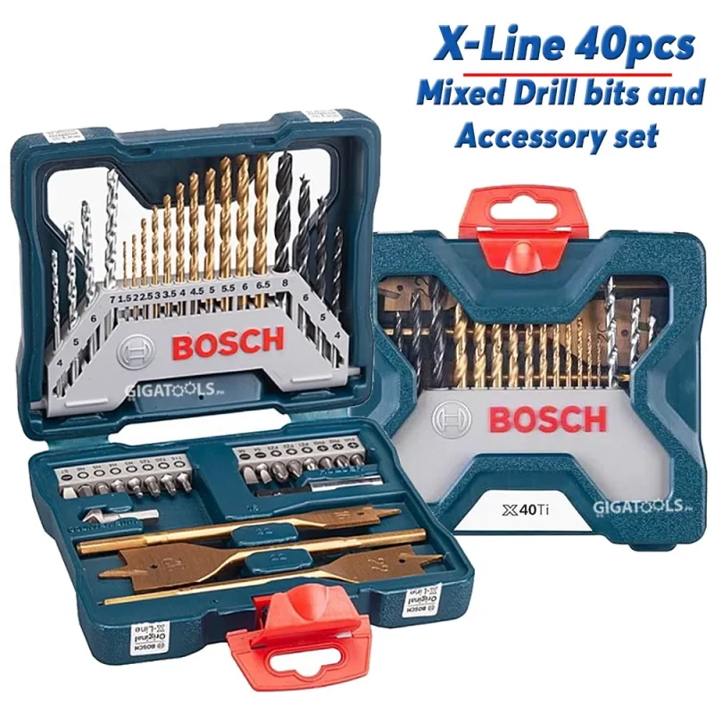 premium bosch x line 40 piece drill bit accessory set 2607017512