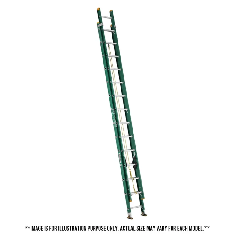 ridgid fiberglass extension ladder green