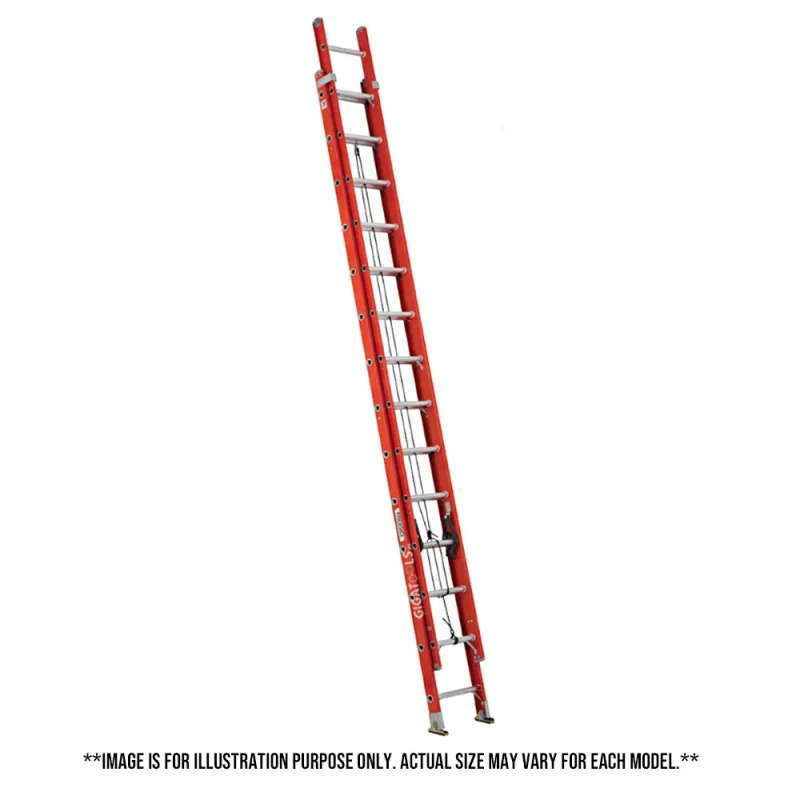 ridgid fiberglass extension ladders orange durable safe