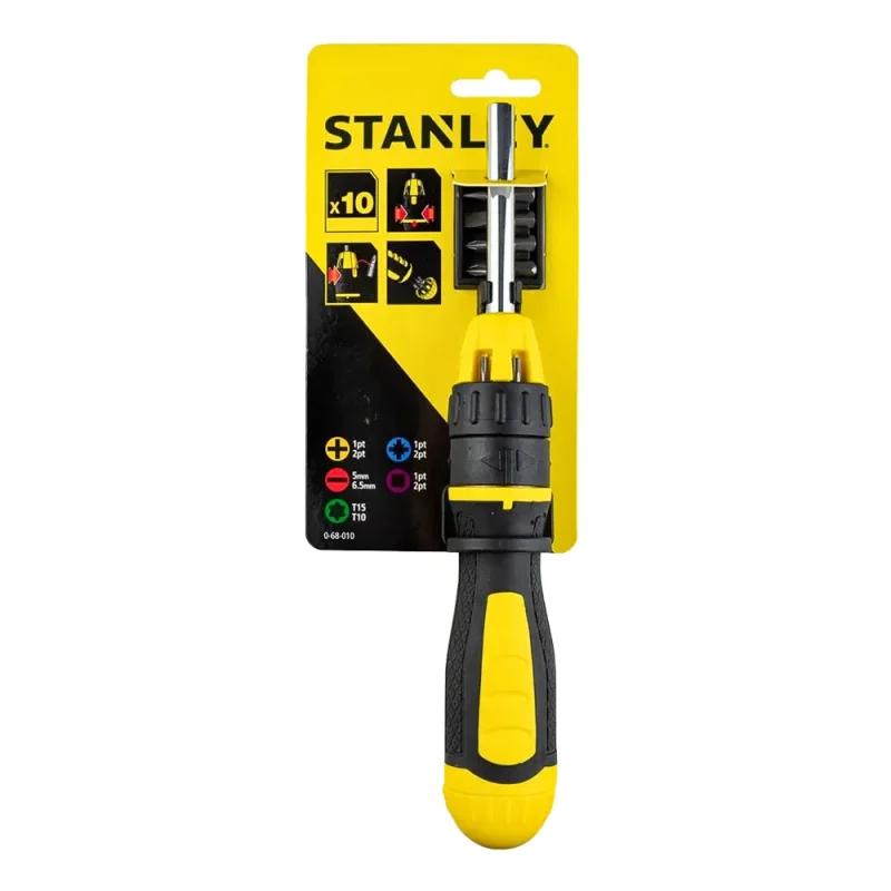 stanley 10 piece multi bit ratchet screwdriver set 68010 8