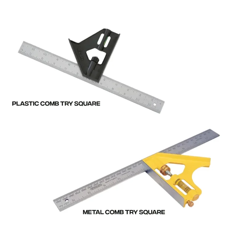 stanley 12 combination try square precision tool for woodworking