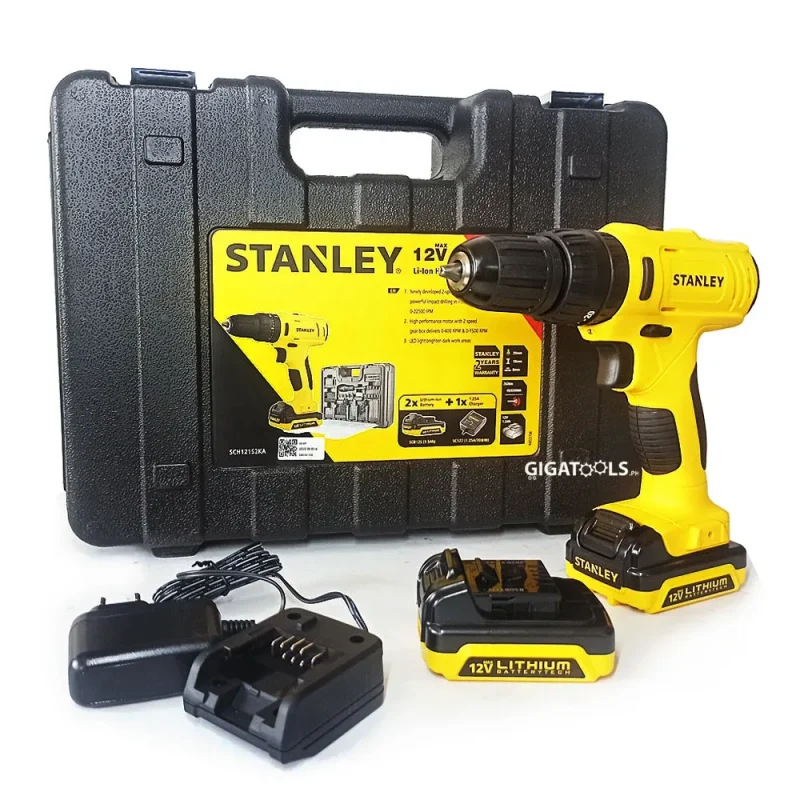 stanley 12v cordless hammer drill with 100pc accessory kit 3 8 limited stock