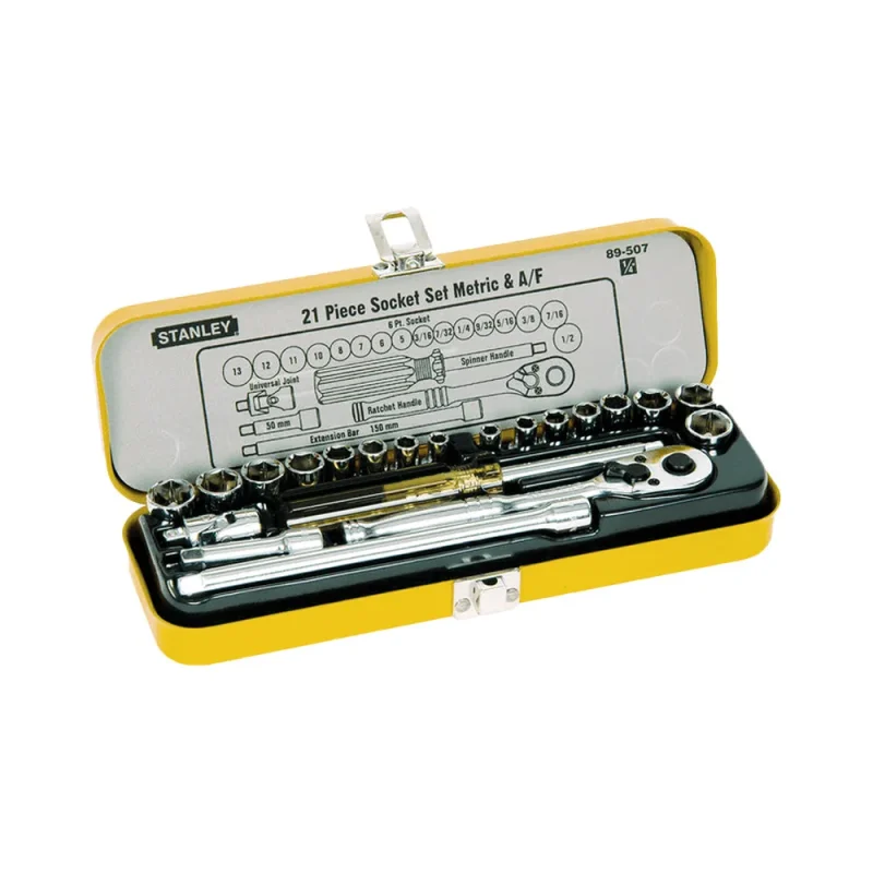 stanley 21 piece 1 4 socket wrench set metric af 89 507