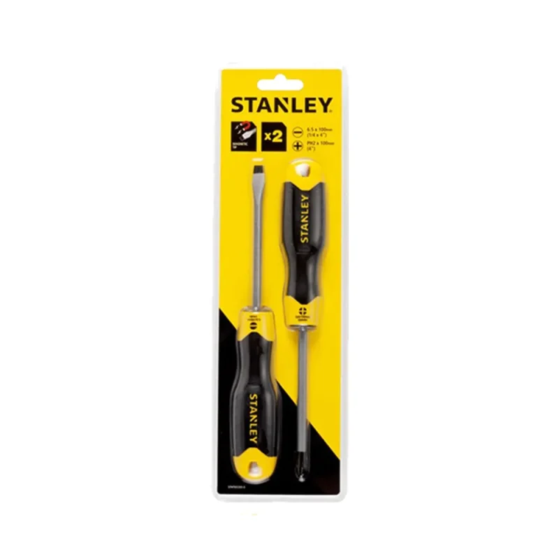 stanley cushion grip 2 piece screwdriver set phillips slotted stmt66670