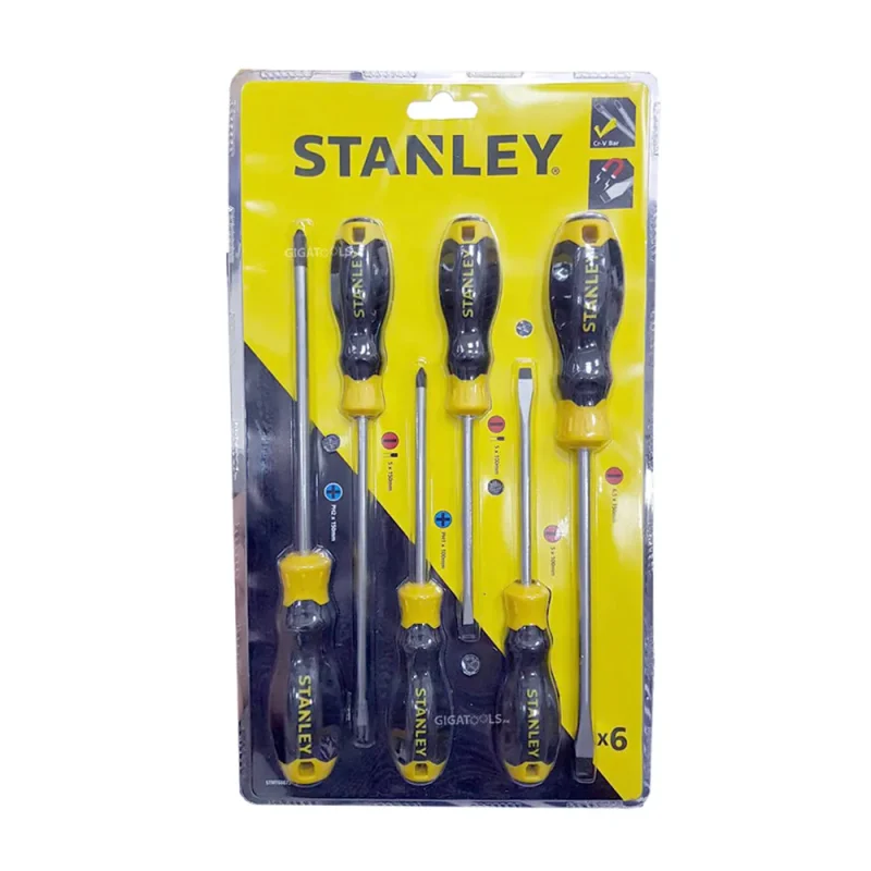 stanley cushion grip 6 piece screwdriver set stmt66672