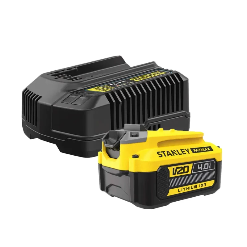 stanley fatmax 20v fast charger 4 0ah battery set carton box only