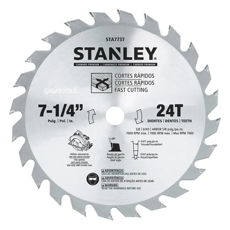 stanley sta7737 ae 7 1 4 24t carbide circular saw blade 184mm