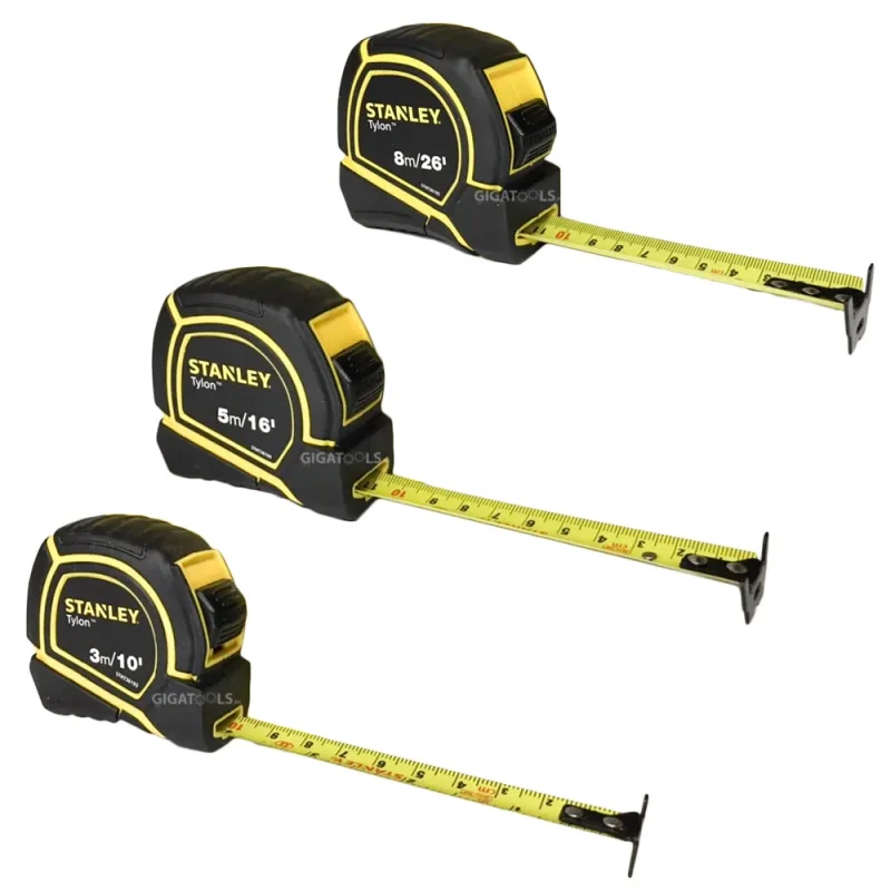 stanley tylon bi material tape measure 3m 5m 8m