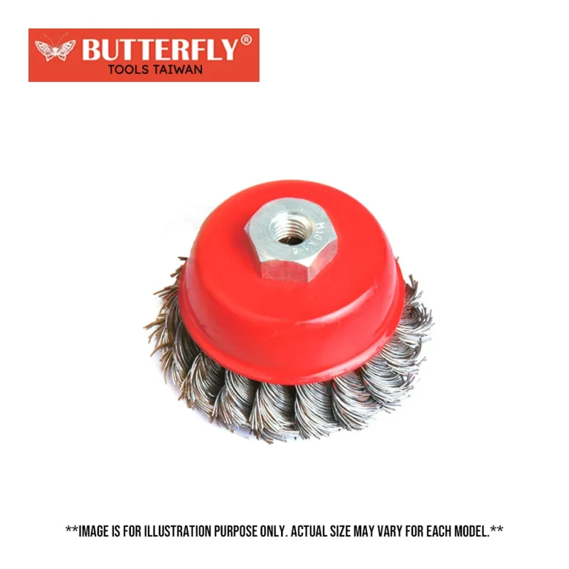 taiwan made butterfly twisted wire cup brush