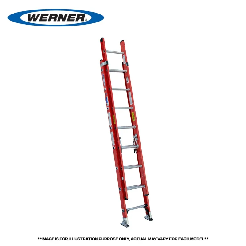 werner 300lbs fiberglass extension ladder orange made in usa