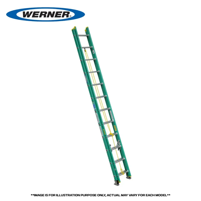 werner green fiberglass extension ladder 225lbs capacity made in usa